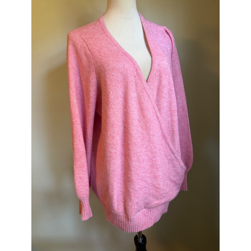 Torrid Pink Surplice faux Wrap Front Knit Sweater dainty whimsi Y2K boho cozy 2X